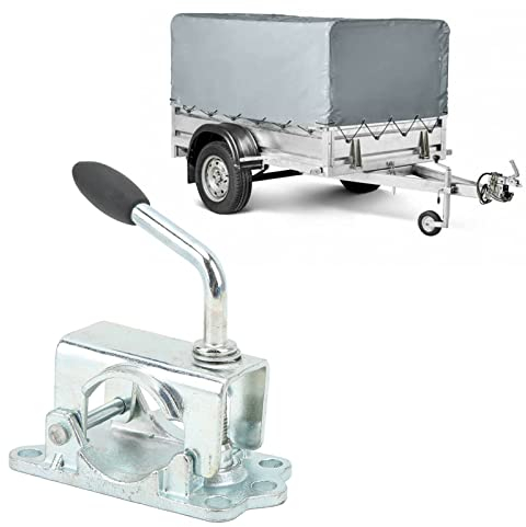 Heavy Duty Trailer Clamp 48mm Metal Jockey Wheel Clamp with Handle, Split Fixing Bracket Zinc Plated for RV Caravan Trailer