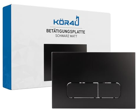 kör4u Betätigungsplatte für Geberit Spülkasten Sigma UP300, UP320 und Delta UP100, abgerundete Taster (schwarz matt)