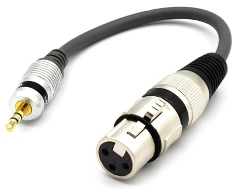 VITALCO XLR Female to 3.5 Mini Jack TRS Male Adapter 1/8 3.5mm Jack TRS AUX to 3 Pin Microphone Audio Cable