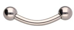 OTHER Piercing Augenbrauen Banane Titan Curved Barbell Piercing Lippenpiercing Augenbrauenpiercing Damen Herren Labret Septum Ring Helix Rook Ohr Schmuck Piercings Silber 1,2x12x3 mm