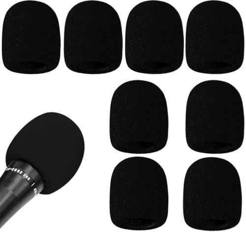 Scettar 8 Piezas Cubiertas de Micrófono de Espuma, Lavable Esponja Microfono, Fundas de Esponja para Micrófono de Mano Perfecto para Grabación, para El Hogar, KTV Cubierta de Esponja para Micrófono