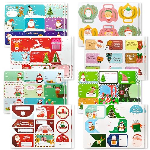 NETUME Geschenkaufkleber Weihnachten Aufkleber, 138 Stück Aufkleber Weihnachten zum Beschriften, Weihnachten Etiketten Weihnachtsaufkleber Selbstklebend für Umschlag Geschenkverpackung