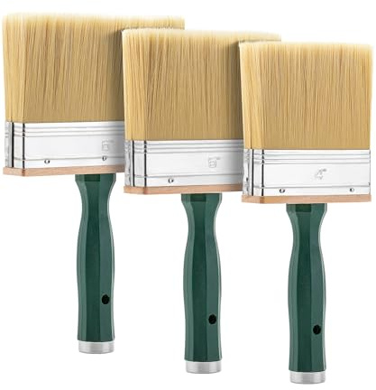 Bates Deck Stain Brush Set - 3pcs, 4', 5', 6' Brushes - Large Wall & Wood Stain Brushes