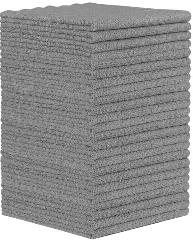 Orighty rengöringsdukar 30 x 30 cm, förpackning med 24, mycket absorberande mikrofiberrengöringsmaterial, luddfria dukar för flera användningsområden, kraftfulla rengöringsdukar för hus, kök, bilvård
