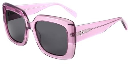 ZENOTTIC Gafas De Sol Polarizadas Para Mujeres A La Moda: Gafas De Sol Clásicas Con Protección UV400 - Gafas Retro Oversize Con Montura Cuadrada Rosa Cristal