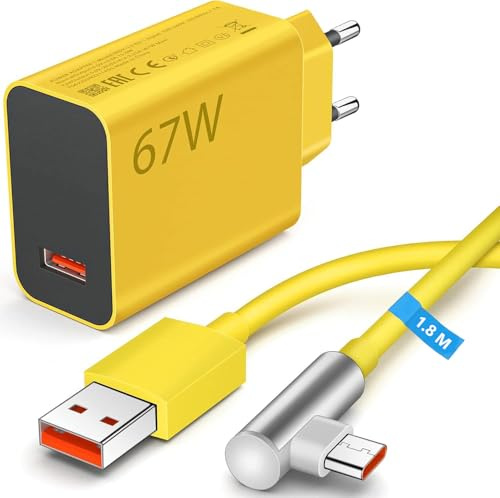 67W Fast Charger with USB C Cable 1.8m for Redmi Note 13 12 11 Pro | Turbo Charger For Xiaomi 14 13T 13 12 Lite 12X Redmi Note 12 12S 11S POCO X6 Pro X6 M6 F6 F5 X5 X4 GT
