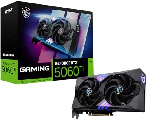 MSI Gaming RTX 5060 Ti 8G Gaming OC Tarjeta gráfica (8 GB GDDR7, TBA-bit, Rendimiento Extremo: TBA MHz, DisplayPort x3 2.1a, HDMI 2.1b, NVIDIA Blackwell Architecture)