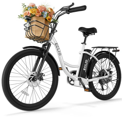 DDC TECH Electric Bike for Adults, 700W Peak Motor 20MPH, City Criser Ebike with 374.4 Removable Battery 50 Miles Range, 24 Step-Thru Electric Bicycle, 7-Speed Gears