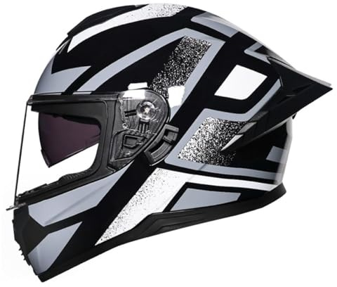 Caschi Da Moto Modulari Casco Da Moto Con Doppia Visiera Caschi Da Moto Integrale Omologato DOTECE Quattro Stagioni Casco Motocicletta Per Adulti Uomini E Donne 16,XXL:63-64CM