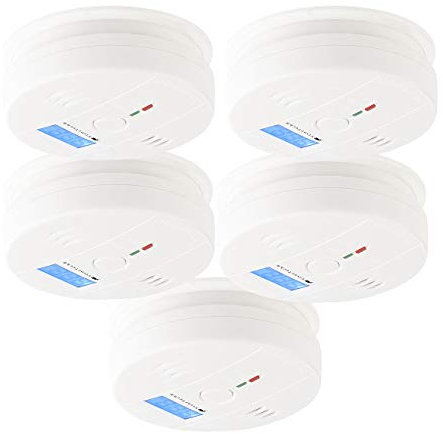 VisorTech Kohlenmonoxid Messgerät: Digit. Kohlenmonoxid-Melder, LCD-Display, 85dB, EN 50291, 5er-Set (Digitaler Melder, CO tragbare)