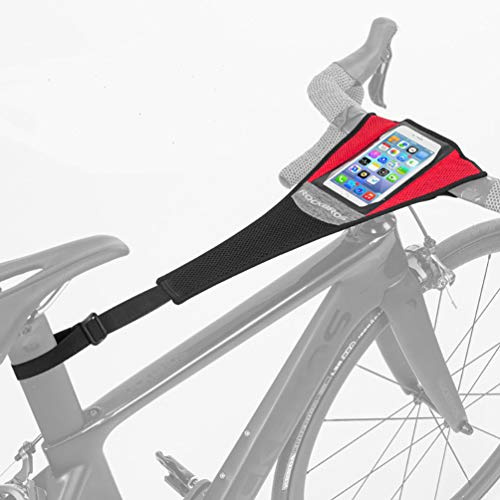 ROCKBROS Accessoires pour Home Trainer de VTT Vélo Route, Filet de Sueur pour Entraîneur Pliable en Aluminium, Protection de Cadre de Vélo, Noir Rouge - avec Poche Téléphone