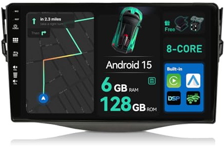 JOYX - [6G+128G] - Android 10 Autoradio pour Toyota RAV4 (2007-2012) - INTEGRE DSP/Carplay/Android Auto - GRATUITES LED Caméra MIC - 2 Din 9 Pouce - Soutien Dab Volant WLAN 4G BT 360-Caméra Fast-Boot