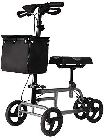 HMTE Déambulateur Tout-Terrain Pliable pour mobilité déambulateur à 4 Roues avec siège, Chariot de Marcheur pour Personnes âgées