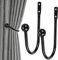 MplehDa Vorhanghalter Wand, 2 Stück Raffhalter Metall Schwarz Gardinenhalter Raffhalter Wandbefestigung U-Form Raffbügel Vorhänge Holdbacks für Vorhangquaste Vorhang