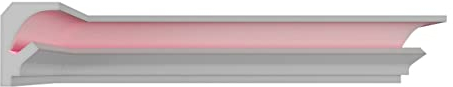 2 m Indirekte LED Beleuchtung Lichtprofile Deckenbeleuchtung XPS Styroporleiste (BL24 (80x46mm))