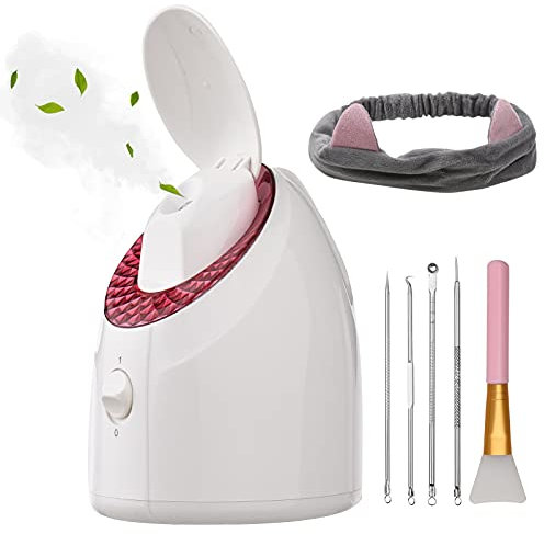 Gesichtssauna Gesichtsdampfer Professional Nano Ionen Warmer Nebel Gesichtsbefeuchter, UV-Gefilterter Dampf, Porentiefe Gesichtsreinigung Feuchtigkeitsspendend Gesicht SPA