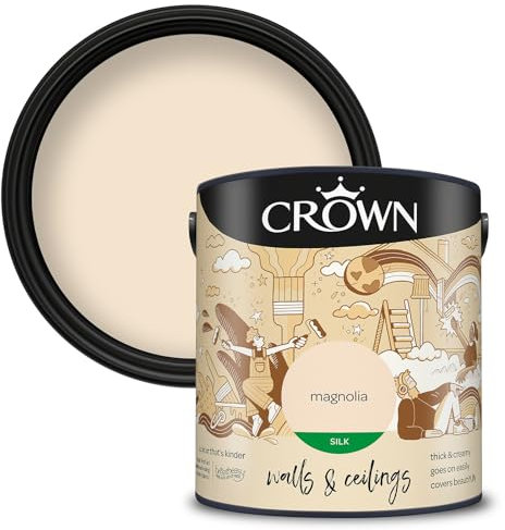 Crown Walls & Ceilings Silk Emulsion Paint, Size 2.5L, Magnolia