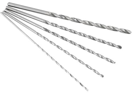 Haosie 2-5 mm Punte Elicoidali Extra Lunghe da 150 mm, 5 Pezzi Punta elicoidale a torsione, Punte da trapano, per punte elicoidali a gambo dritto, per alluminio, legno, plastica