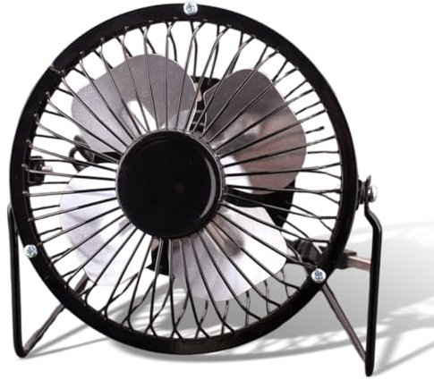 LGWJHCY Mini USB Desktop Fan Flexible 360° Rotation Cooling Desk Fan with USB Metal Shell Silent 4 Inch for Home Office Laptops PC Computer （Black）