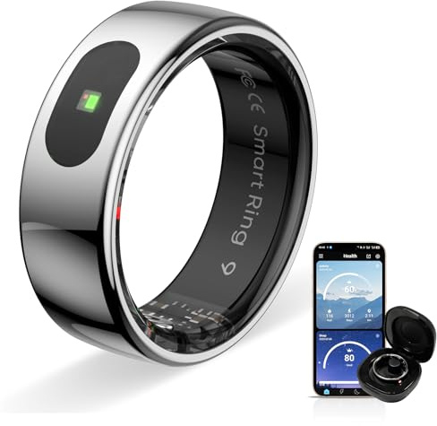 HPLSZCN Anillo Inteligente táctil versión Mejorada Health Ring Pro, con Control Remoto Bluetooth y detección de Movimiento, rastreador de Actividad física Resistente al Agua hasta 10 ATM (Plata, 9)