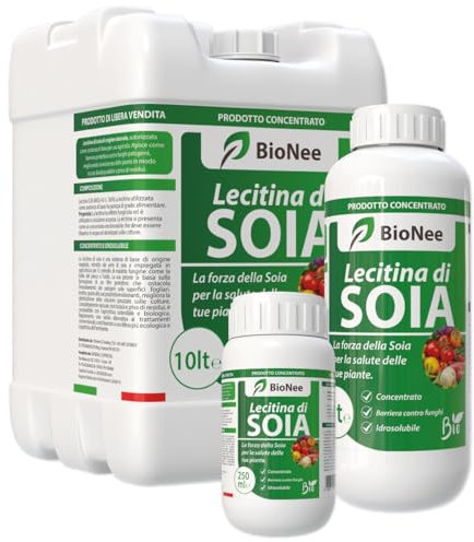 Lecitina di Soia 1L – Sostanza di Base Naturale | Concentrato Idrosolubile per Uso Agricolo | Barriera Protettiva contro Funghi | Per Piante da Frutto, Ortive e Ornamentali