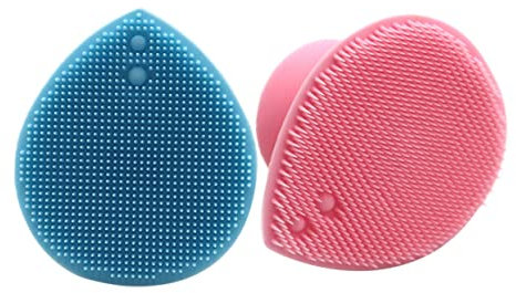 PACKOVE 2Stücke Handheld Shampoo Bürste Silikon Gesichtsreinigungsbürste für Tiefenreinigung und Kopfhautmassage Ergonomisch mit Saugboden für Bessere Produktabsorption und Bequeme