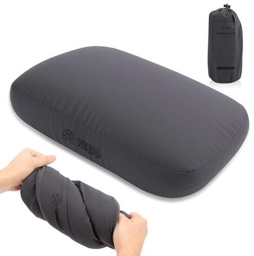Almohada de espuma viscoelástica para camping, cojín de playa portátil de rebote lento para viajes al aire libre, mochileros y caminatas