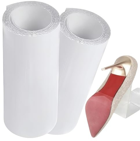 2PCS Sole Protector,Self-Adhesive Shoe Heel Pads,1M Roll 10cm Wide Non-Slip Shoe Grips,Heel Protectors for Shoes,Clear Sole Protector for Men Women,Suitable for High Heels,Leather Shoes,Durable