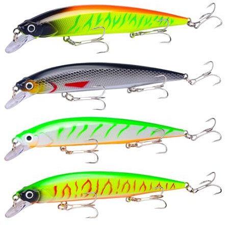 TENGWA Gädda bete 4 stycken fiskedrag 14 cm 18,3 g wobbler för gös och öring sött saltvattenfiske bete abborre gös och annan rovfisk