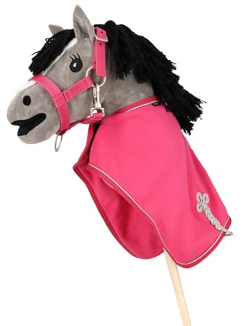 QHP Hobby Horse Couverture polaire pour cheval à bataille Rose