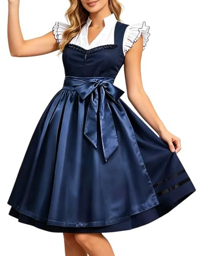 Donna Oktoberfest Dirndl Donna Tradizionale Germandress Abito Oktoberfest Tradizionale Tedesco Festa Birra Grembiule Camicetta Pizzo Corpetto Gonna Gonna Halloween