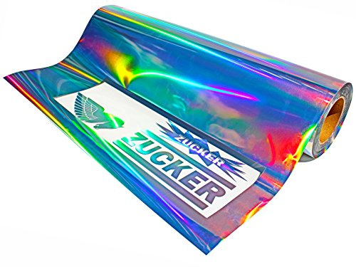 Finest-Folia Klar baksida plottfolie oljeslick (11,94 €/m2) hologram silver glitter effekt folie plotterfolie (5 meter, 31)