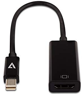 V7 Adaptador Mini DisplayPort a HDMI color negro fino - Adaptadores de cable de vídeo (Mini DisplayPort, HDMI tipo A (Estándar), Macho, Hembra, Negro, China)