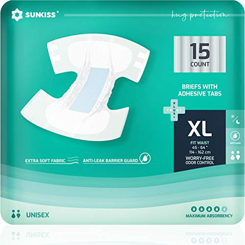 SUNKISS TrustPlus Adult Diapers with Tabs, Unisex, XLarge, 60 Count