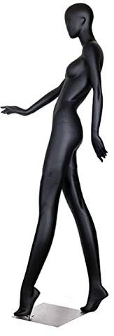 LJHU Manichino Manichino Donna Completo con Base in Metallo, Nero Opaco Frp Negozio di Abbigliamento Realistico Fashion Design Manichino Vestito Medio Forma, Facile da Configurare (Color : Style2)