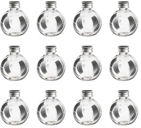 Artibetter 25Pcs Bottiglia Trasparente A Forma di Lampadina Barattolo di Caramelle 150 Ml con Tappo A Vite Bottiglia Vuota Riempibile A Sfera Lampadina Rotonda Contenitore Barattolo