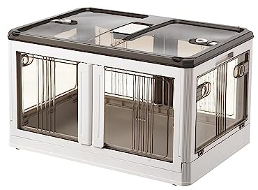 Ergocar Scatole Immagazzinaggio Plastica Pieghevole, Impilabili Scatola Organizer con Coperchio, Durevole Scatole con Scatola in Materiale Anti-insetto, per Auto, Armadi, Ufficio