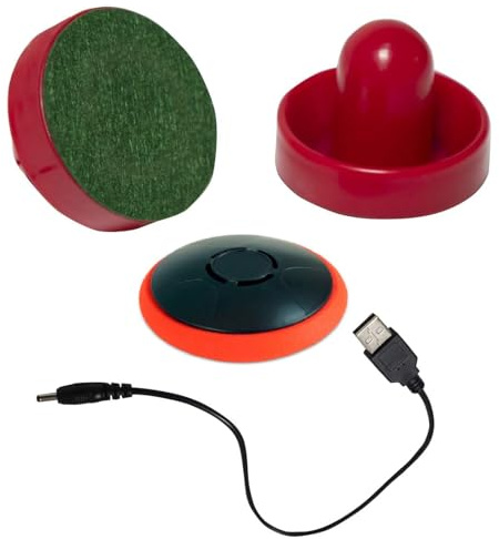 Discos y paletas de hockey de aire, discos flotantes recargables para cualquier superficie plana, incluye un cable de carga y discos electrónicos recargables de hockey de aire, 2 huelguistas de aire
