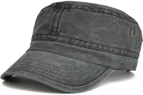 BABAHU Cappelli Militari in Cotone Lavato, Cappelli da Cadetto dell'Esercito, Design Unico, Nero , Taglia unica