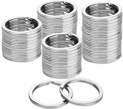 Huanmin 100 Stück Schlüsselanhänger Ringe, Schlüsselringe 30mm Schlusselringe Set, Schlüsselanhänger Ringe, Schlüsselringe Edelstahl, Schlüssel Ringe für DIY Basteln, Auto, Haus Schlüssel Anhänger