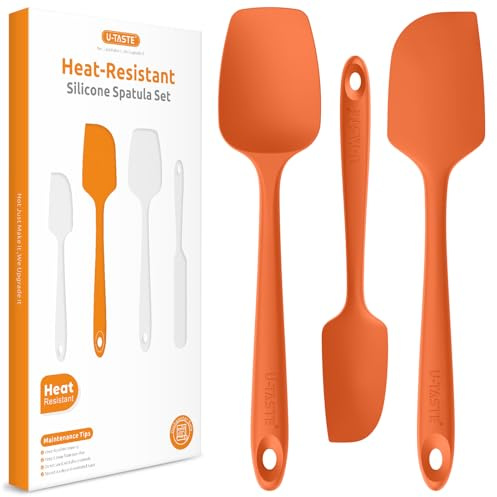 U-Taste Silikonspatel 315℃ Värmebeständig Set med 3 (Orange)