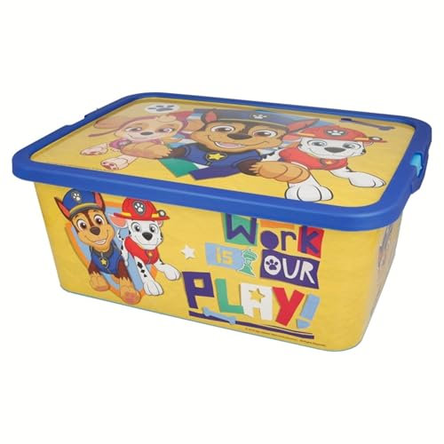 KP Pharma Paw Patrol Kinder Spielzeug Aufbewahrungsboxen mit Klickverschluss Deckel für Spielzeug, Bücher, Decken, Kleidung - Aufbewahrungsbox für Jungen und Mädchen, 13L
