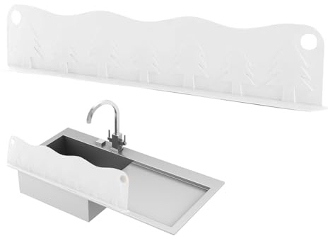 Sink Splash Guard | 19.6x3.9 Pollici Paraspruzzi Lavello Cucina | Paraschizzi Lavandino Cucina con Ventosa Alto Assorbimento | Tappetino Protettivo per Lavelli Che Mantiene Piano Lavoro Asciutto