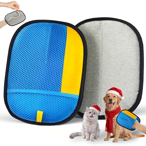 YOSEPATI Spessato Ectrostatic Pet Hair Removal Guanto, Magic Brush Pet Hair Remover Tool per Gatto e Cane, Guanti riutilizzabili aggiornati per Il Divano, Guanti per la Cura del Gatto (Blu)