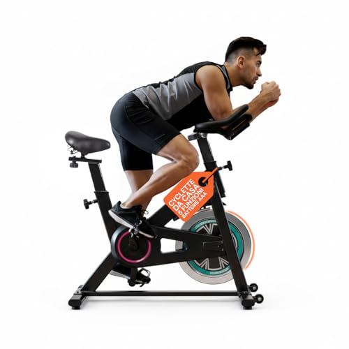 Avilia – Cyclette da Casa Regolabile con Display 5 Funzioni, Volano da 4Kg e Sedile Imbottito | Allenamento Silenzioso per Gambe e Glutei | Struttura Robusta in Acciaio per Palestra in Casa