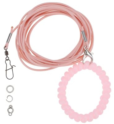 LT Easiyl Harnais pour oiseaux - Corde d'entraînement pour perroquets, pigeons et perruches - Avec anneau 4 # - Rose - 3 m