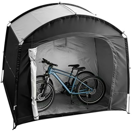 TINMAGI Tienda de Almacenamiento para 2-5 Bicicletas y Jardín, Funda Impermeable Portátil de Exterior 210D Oxford grueso con Ventana Ventilada, para Moto, Cortacésped y Herramientas