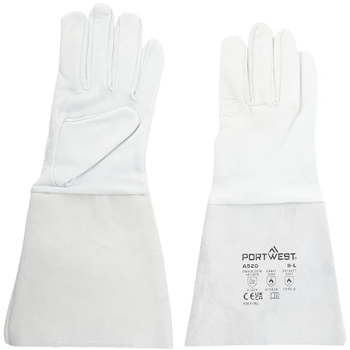 Portwest Gant soudure Tig premium, Couleur: Gris, Taille: L, A520GRRL