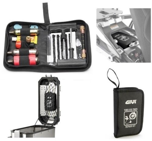 KIT RIPARAZIONE PNEUMATICI TUBELESS S450 GIVI RIPARA GOMME MOTO SCOOTER QUAD AUTO UNIVERSALE TYRE REPAIR KIT PER TUTTI I VEICOLI