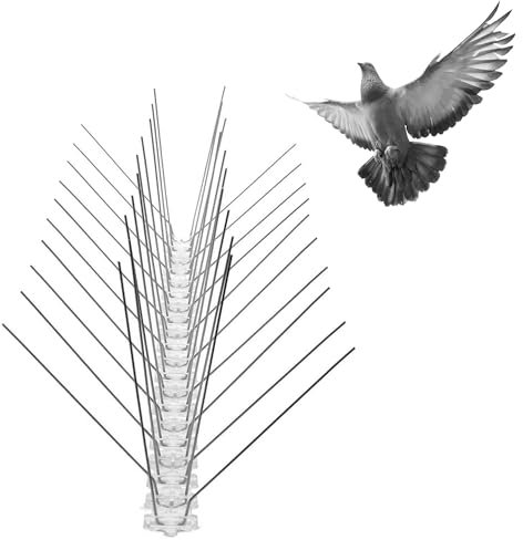 Soldela Lot de 4 - Pics Anti-Volatile - 2 Mètres Linéaire - 40 Pointes en éventail par Barrette.